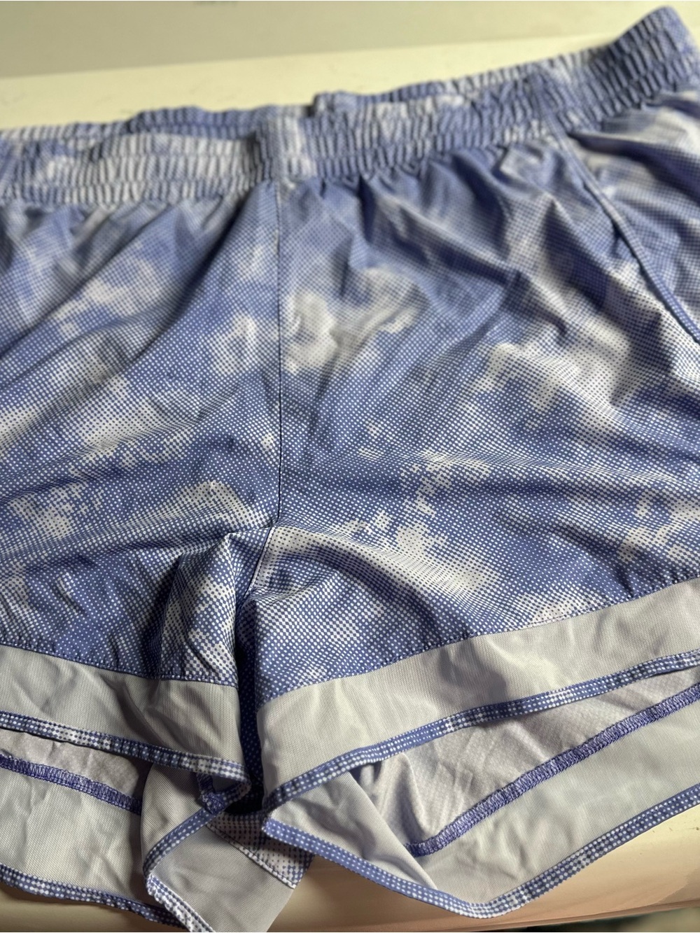 Athleta Light Blue and White Athletic Shorts